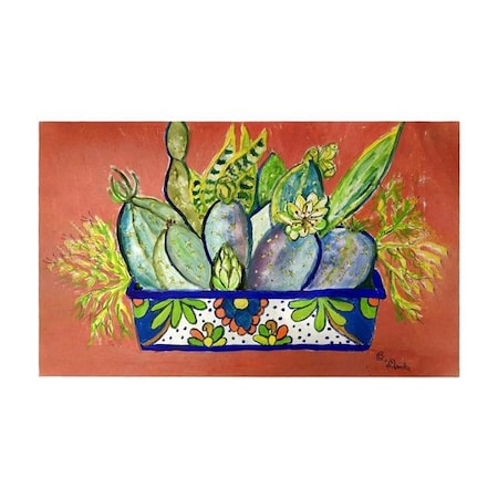 Betsy Drake Betsydrake DM1186G 30 x 50 in. Cactus in Planter Door Mat - Large DM1186G